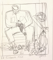 Study for Ed Walker Cleaning Fish (Ed Cleanin Fish)