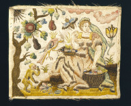 EMBROIDERED PANEL, probably for a casket