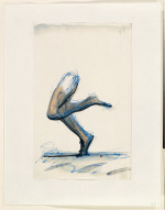 Notebook Page: Study for a Colossal Sculpture of a Woman's Legs, Running