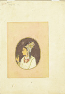 Oval Portrait of a Woman in a Chaghtai Hat