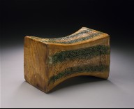 Funerary Headrest (Zhen) with Confronting Flying Fish and Floral Scrolls