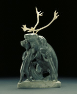 Caribou Attacked by Four Wolves