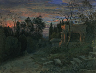 The Tombs of Molière and La Fontaine, Père Lachaise Cemetery, Paris, at Dusk