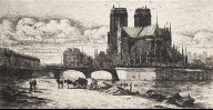 Etchings of Paris: The Apse of Notre-Dame de Paris