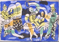 Untitled, pg. 84-85, in the book Cirque (Circus) by Fernand Léger (Paris: Tériade Editeur, 1950).