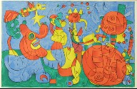 "Chez le roi de Pologne," plate III, between pgs. 28 and 29, in the book Ubu roi by Alfred Jarry (Paris: Tériade Éditeur, 1966)