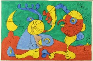 "Les Nobles à la trappe," plate VII, between pgs. 60 and 61, in the book Ubu roi by Alfred Jarry (Paris: Tériade Éditeur, 1966)