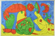 "La nuit, l'ours," plate XI, between pgs. 104 and 105, in the book Ubu roi by Alfred Jarry (Paris: Tériade Éditeur, 1966)