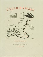 Title page, in the book Calligrammes by Guillaume Apollinaire (Paris: Librairie Gallimard, 1930)