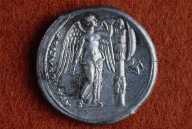 Tetradrachm of Agathokles with head of Persephone on the obverse