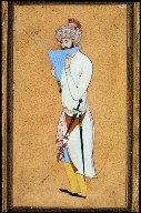 Man playing Panpipes / Illuminated Calligraphy from the Bustan of Sadi
