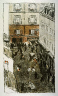 Coin de rue vue d'en haut (Street Corner Seen from Above) from the series, Quelques aspects de la vie de Paris (Several Views of Life in Paris)