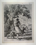 Nymph Holding a Large Dog by the Collar
