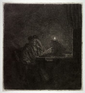 Student at a Table by Candlelight