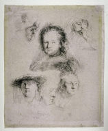 Studies of the Head of Saskia and Others