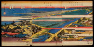 View of Low Tide at Susaki and the Precincts of the Benzaiten Shrine (Susaki benzaiten kedai zenzu, do kaikin shiohi no zu), from the series Famous Places in the Eastern Capital (Toto meisho)