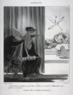 Clytemnestre, poussée par mimi Veron, profite du sommeil du Charivari pour perforer cet infortuné... no. 55 of the series Actualités