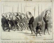 Vue prise dans la salle des pas perdus quelques instants avant la réouverture des portes de l'Assemblée Nationale. no. 245 from the series Actualités published in Le Charivari 4 November 1851