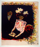 Frontispiece pour La Lithographie en Couleurs, A Lady and a Man in the Loge of a Theatre