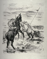 (One from the series) Fifty-one Mounted Lithographs of the Lederstrumpf Series, Japan paper proofs