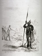 (One from the series) Fifty-one Mounted Lithographs of the Lederstrumpf Series, Japan paper proofs