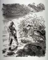 (One from the series) Fifty-one Mounted Lithographs of the Lederstrumpf Series, Japan paper proofs