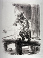 (One from the series) Fifty-one Mounted Lithographs of the Lederstrumpf Series, Japan paper proofs