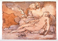 Recto: Mary Magdalen Verso: Cropped study of a male figure carrying basket of crockery on his head