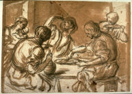 Recto:Macaroni Eaters Verso:Two Figures at a Table