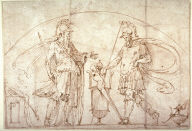 Two Warriors, possibly a design for a lunette in the library of the Castel Sant Angelo, Rome