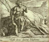 Ulyssis socios devorat Polyphemus (Polyphemus Eating Ulysses' Men, as Achaemides Watches), pl.134 from the series Ovids Metamorphoses