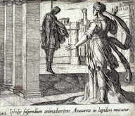 Iphidis suspendium animadvertens Anaxerete in lapidem mutatur (Anaxerete Seeing the Dead Iphis), pl.143 from the series Ovids Metamorphoses