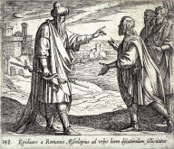 Epidoro a Romanis Aesculapius ad urbis discutiendam sollicitatur (Aesculapius Speaking to the Romans), pl.148 from the series Ovids Metamorphoses
