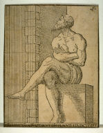 A Pensive Man Sitting on a Stone Bench
