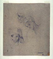 Three studies of head of Arab (recto)
