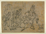 Farm scene with dying horse