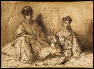 Arab Woman and Girl with a Gazelle