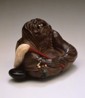 Daruma with Fly Whisk and Begging Bowl