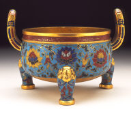Incense Burner (Lu) in the Form of an Ancient Ritual Tripod (Liding) with Floral Scrolls