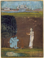 A Woman Making an Offering to an Ascetic