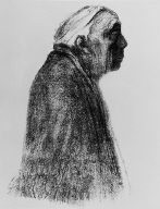 Self-portrait in profile, facing right
