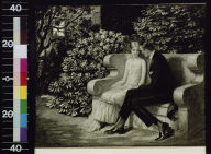 Man and woman on garden bench