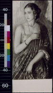 There was a woman standing in the door as though posed in the dark wood of a frame