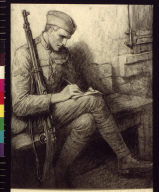 Soldier writing letter