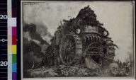 Smoking monster engine destroying town