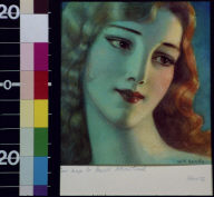 Head of girl with long blonde hair