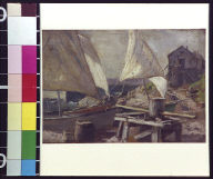 Sailboats at a wharf