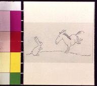 Rabbit and bucking horse or mule