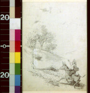Man on a donkey climbing hill