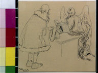 Father Time reading book and Santa Claus